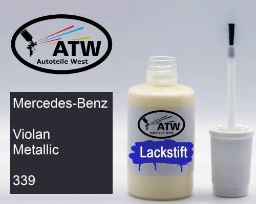 Mercedes-Benz, Violan Metallic, 339: 20ml Lackstift, von ATW Autoteile West.